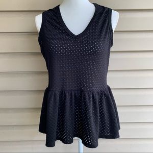 •Nanette Lepore• Eyelet Sleeveless Peplum Top - Sm